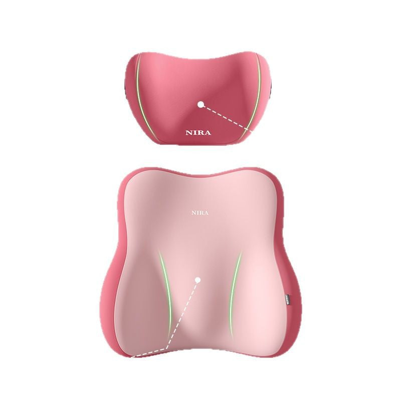 Custom Car Headrest & Lumbar Support Set, Memory Foam Neck Back Cushion Support Logo Customization