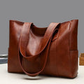 Custom Vintage Leather Tote Bag, Large Capacity Commuter Women Shoulder Handbag Logo Custom Available